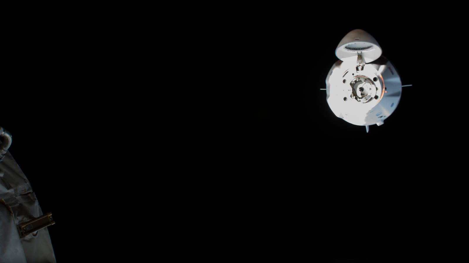Crew Dragon Resilience on final approach to the International Space Station during Crew-1