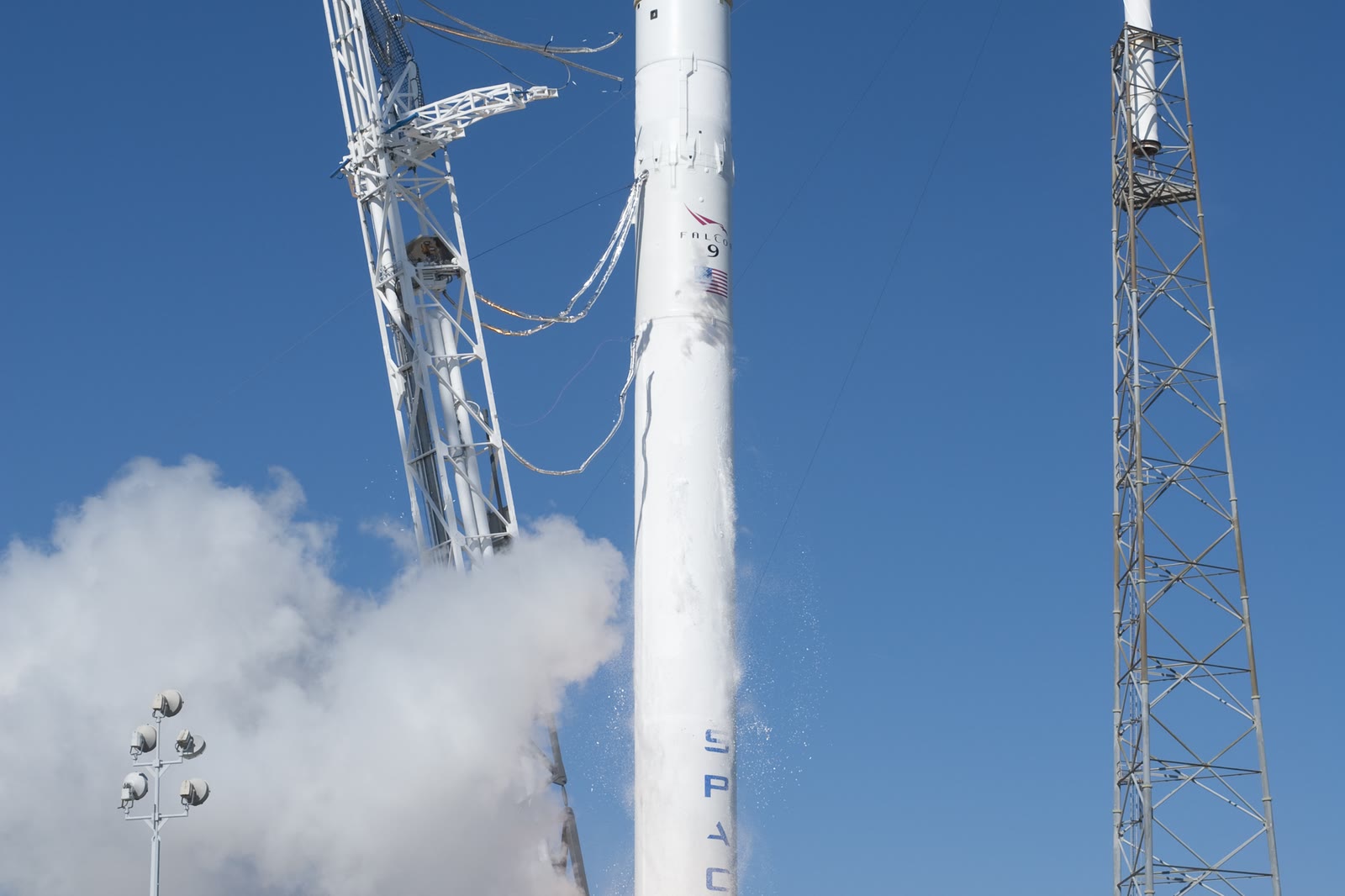 Falcon 9 lifting off with the first Dragon spacecraft on the COTS Demo 1 mission, December 8 2010