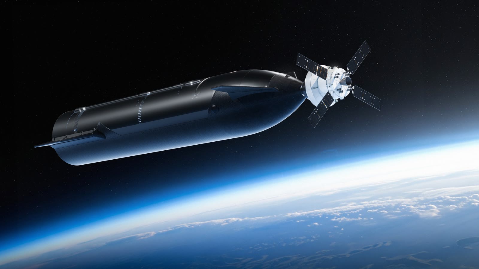 Artist's concept of the Starship Human Landing System on the lunar surface